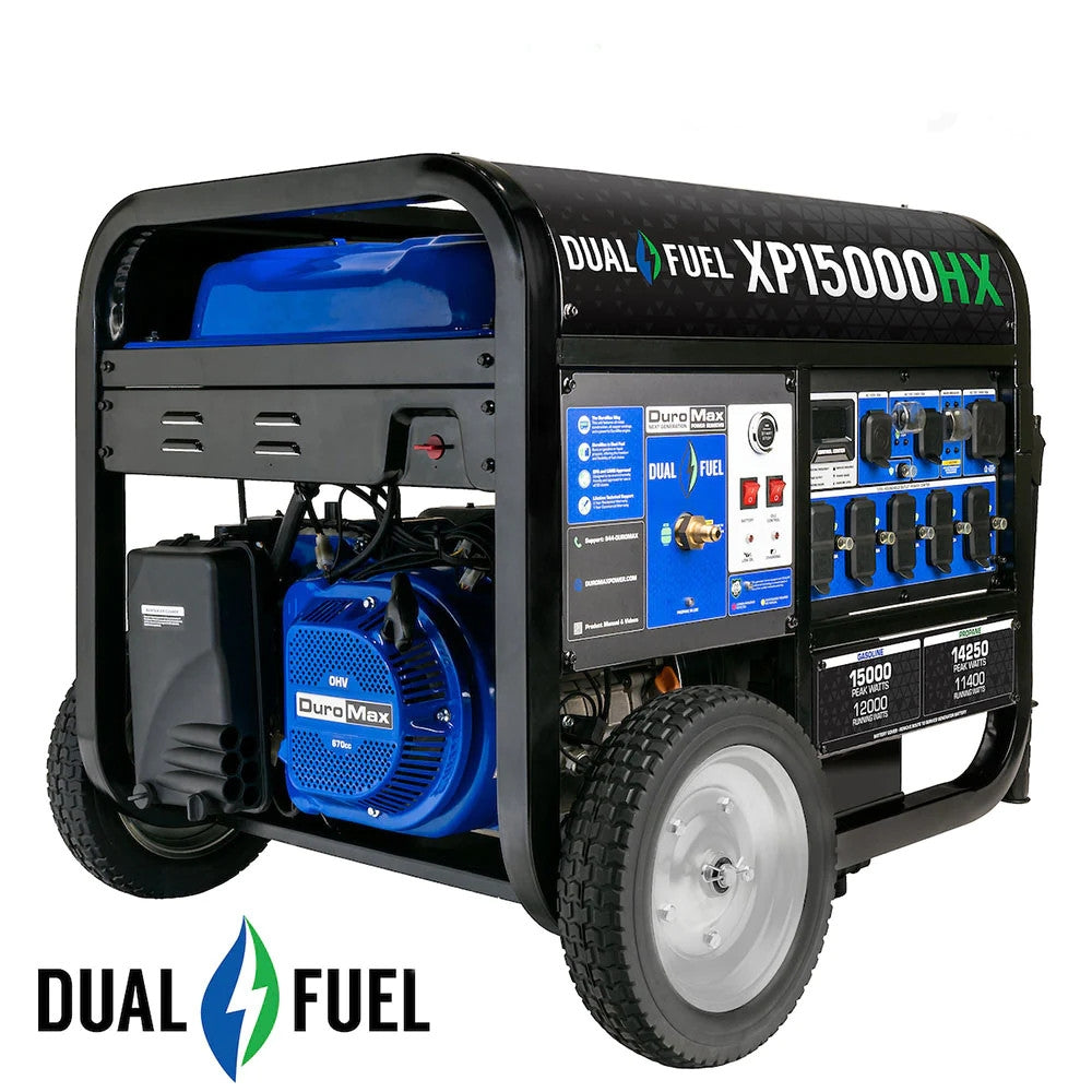 Duromax XP15000HX 15,000 Watt Electric Start Dual Fuel Portable Generator