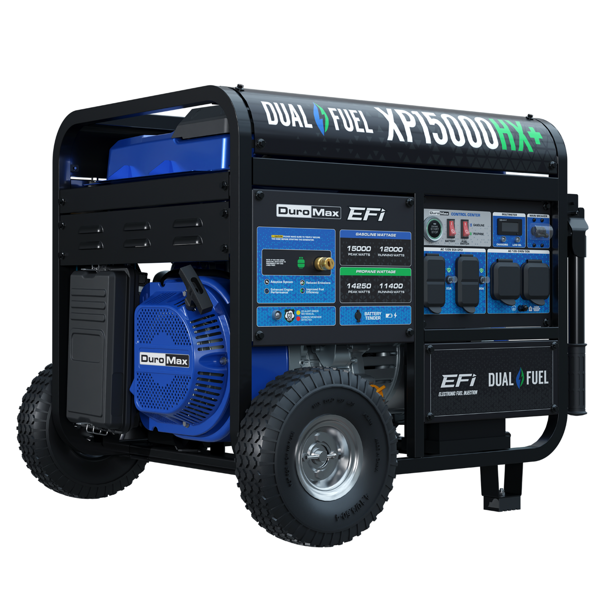 Duromax XP15000HX+ Electric Start 15,000 Watt Dual-Fuel EFI Portable Generator