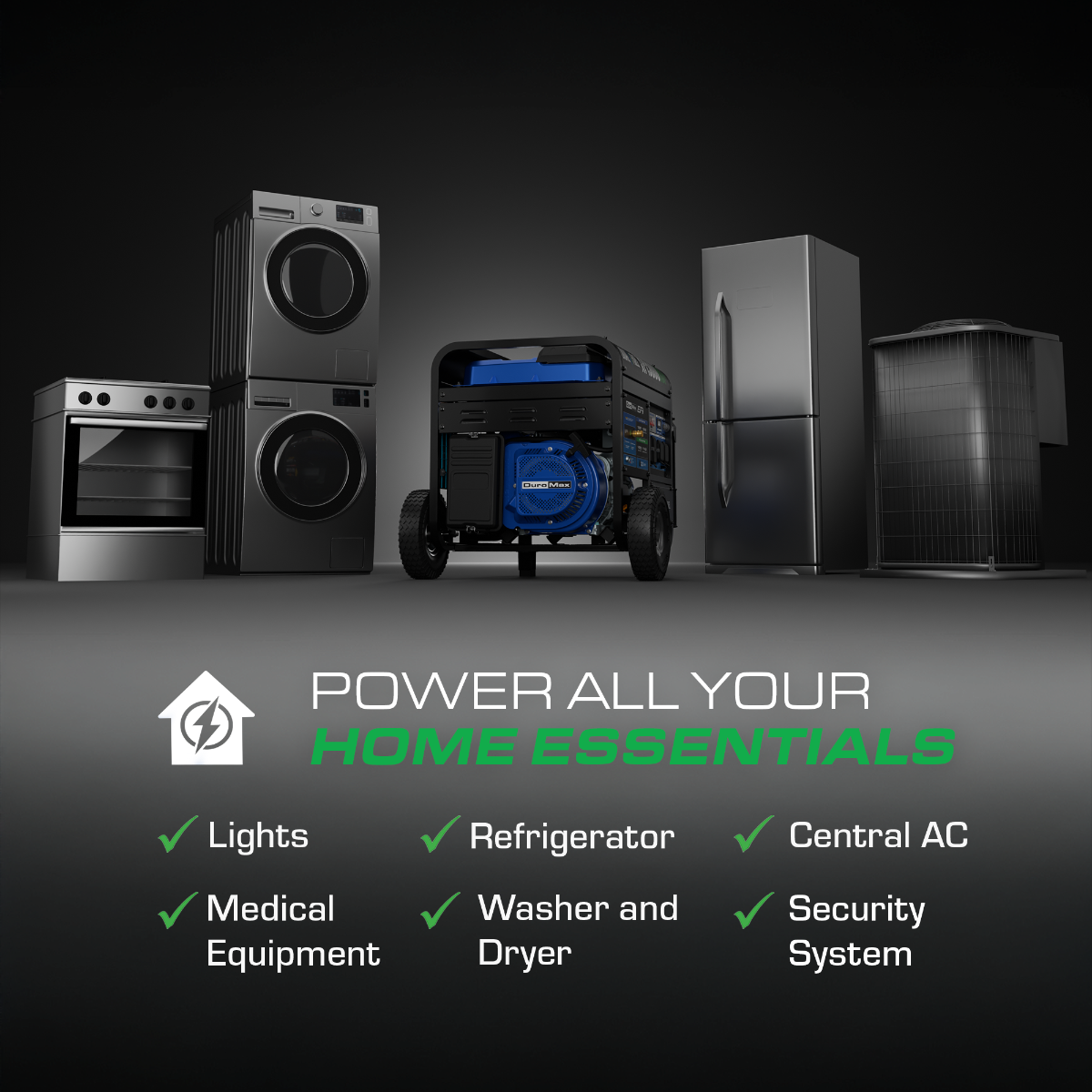 Duromax XP15000HX+ Electric Start 15,000 Watt Dual-Fuel EFI Portable Generator