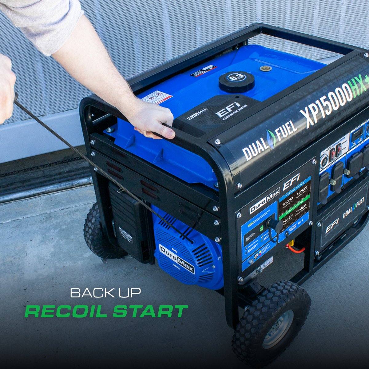 Duromax XP15000HX+ Electric Start 15,000 Watt Dual-Fuel EFI Portable Generator