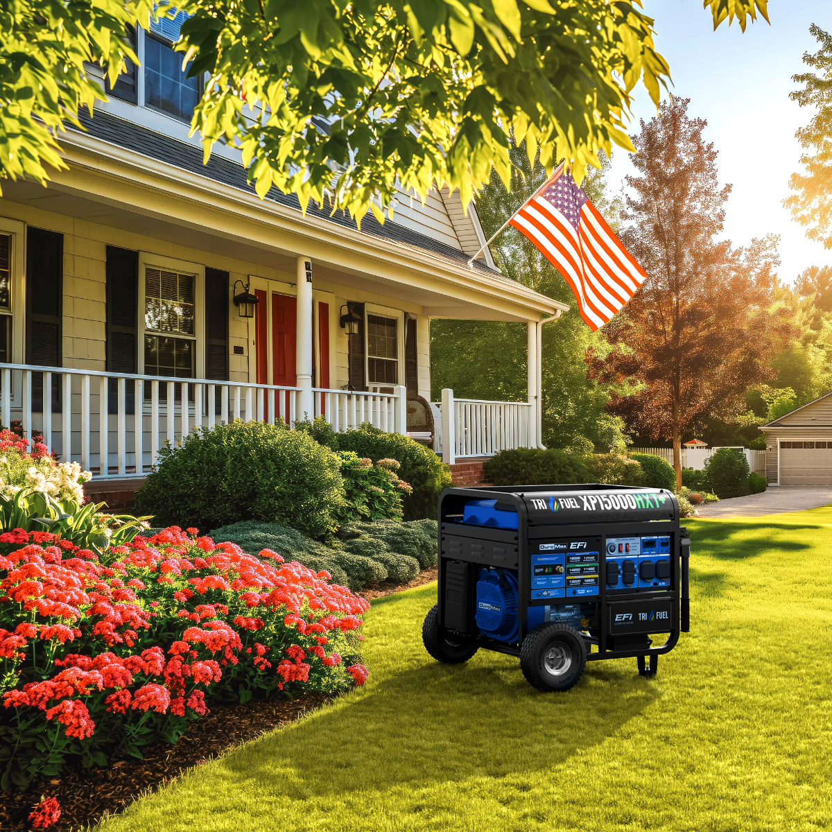 Duromax XP15000HXT+ Electric Start 15,000 Watt Tri-Fuel EFI Portable Generator