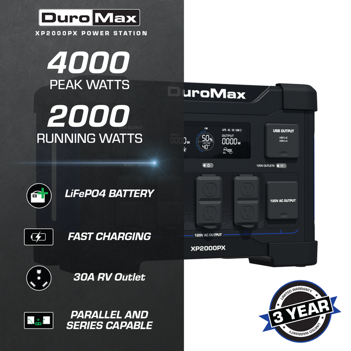 Duromax XP2000PX 2000 Watt LiFePO4 Portable Battery Backup Power Station