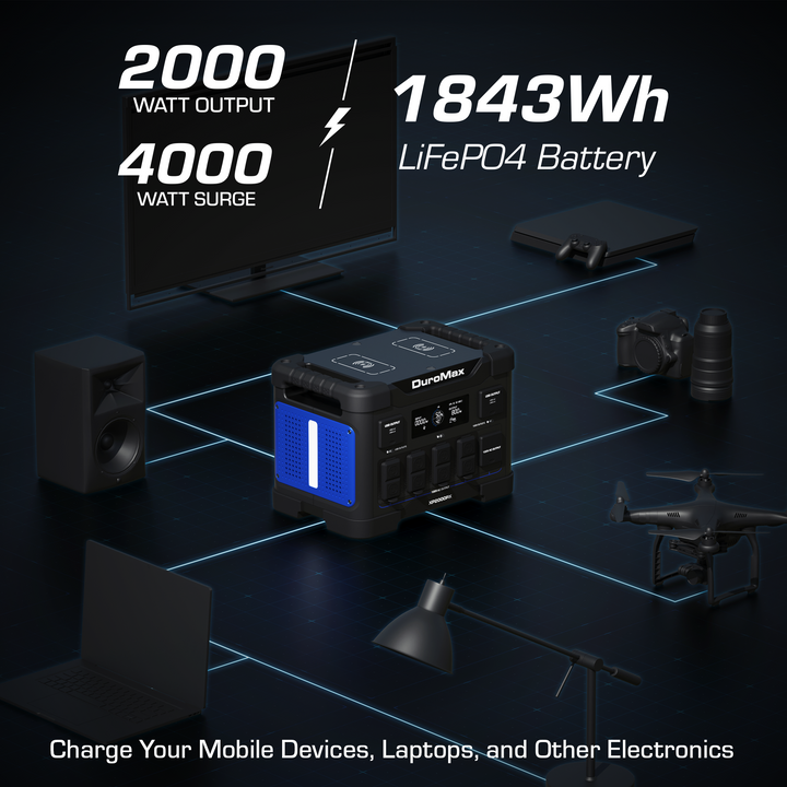 Duromax XP2000PX 2000 Watt LiFePO4 Portable Battery Backup Power Station
