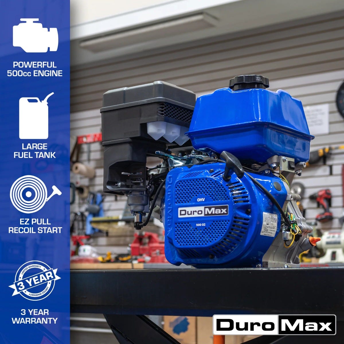 Duromax XP20HP 500cc 1" Shaft Recoil Start Gasoline Engine