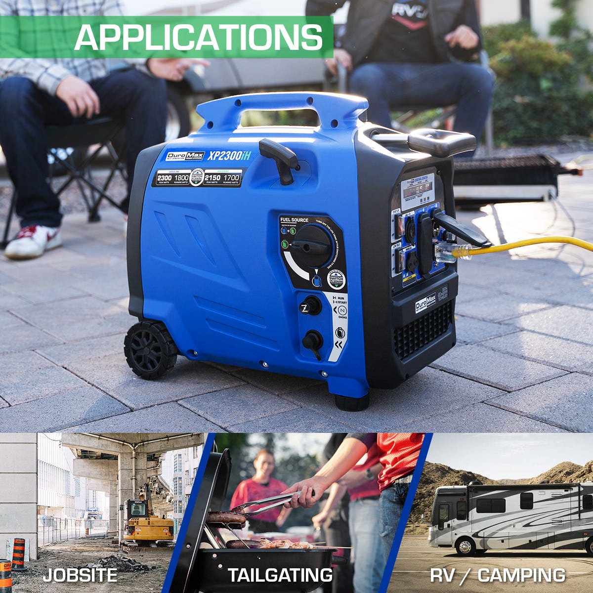 DuroMax XP2300iH 2,300-Watt 80cc Dual Fuel Digital Inverter Hybrid Portable Generator