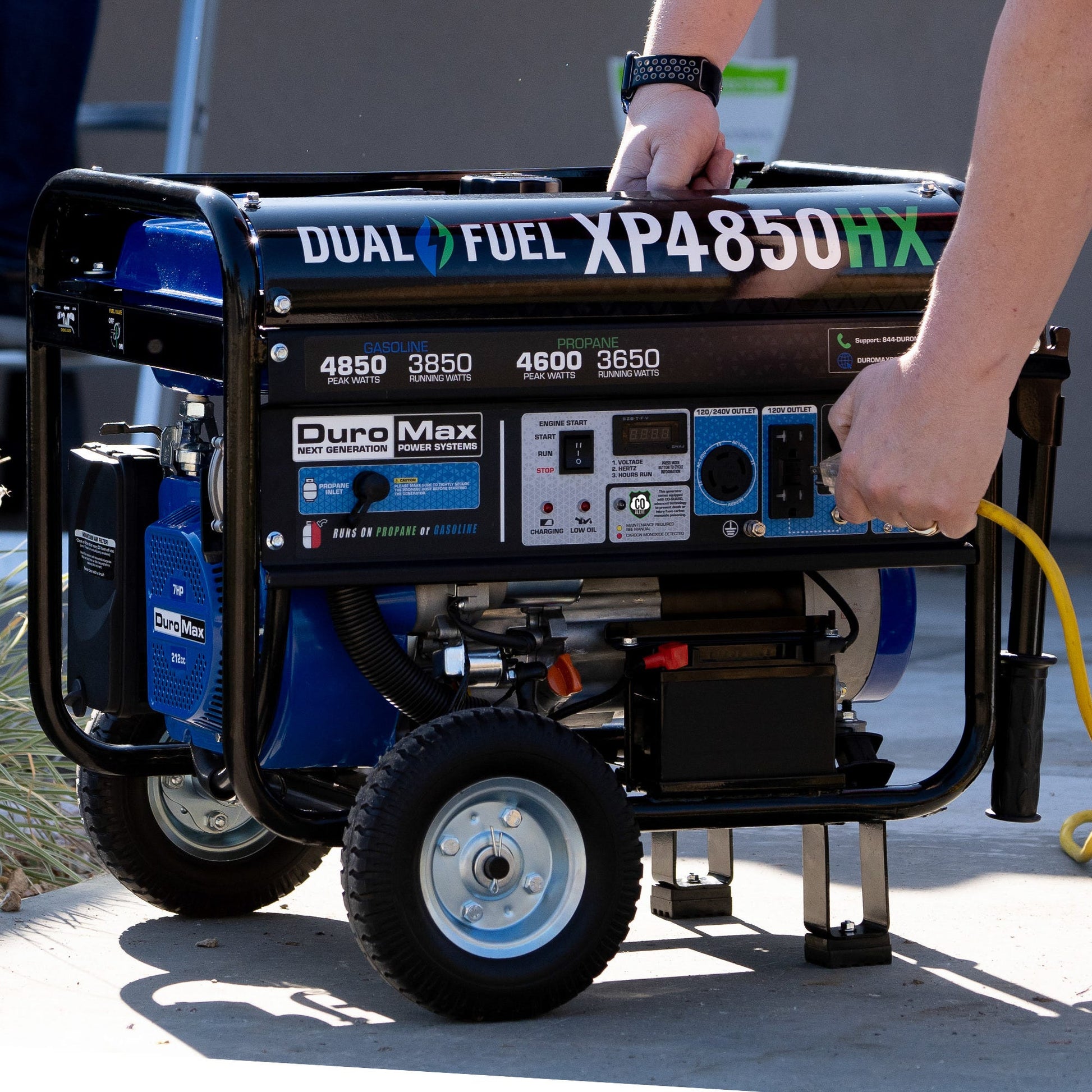 DuroMax XP4850HX 4,850-Watt 210cc Dual Fuel Gas Propane Portable Generator with CO Alert