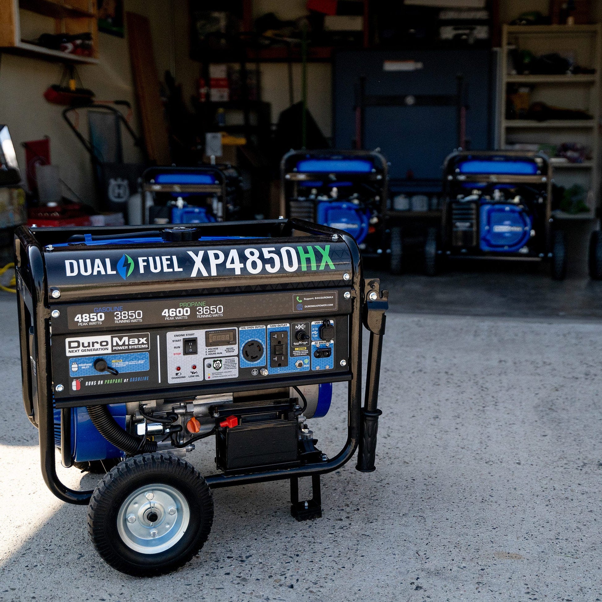 DuroMax XP4850HX 4,850-Watt 210cc Dual Fuel Gas Propane Portable Generator with CO Alert