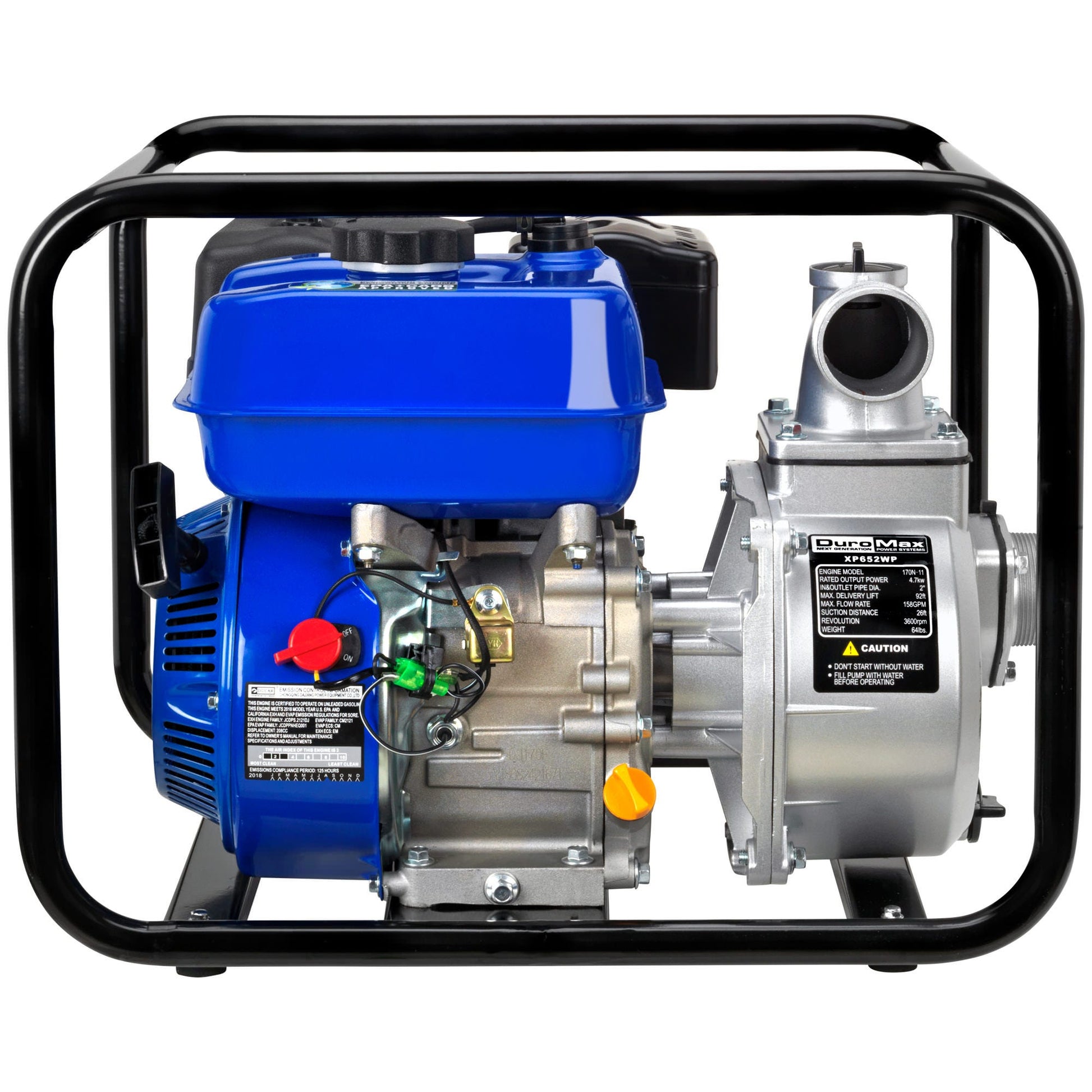 DuroMax XP652WP 208cc 158-GPM 3600-RPM 2-Inch Gasoline Engine Portable Water Pump