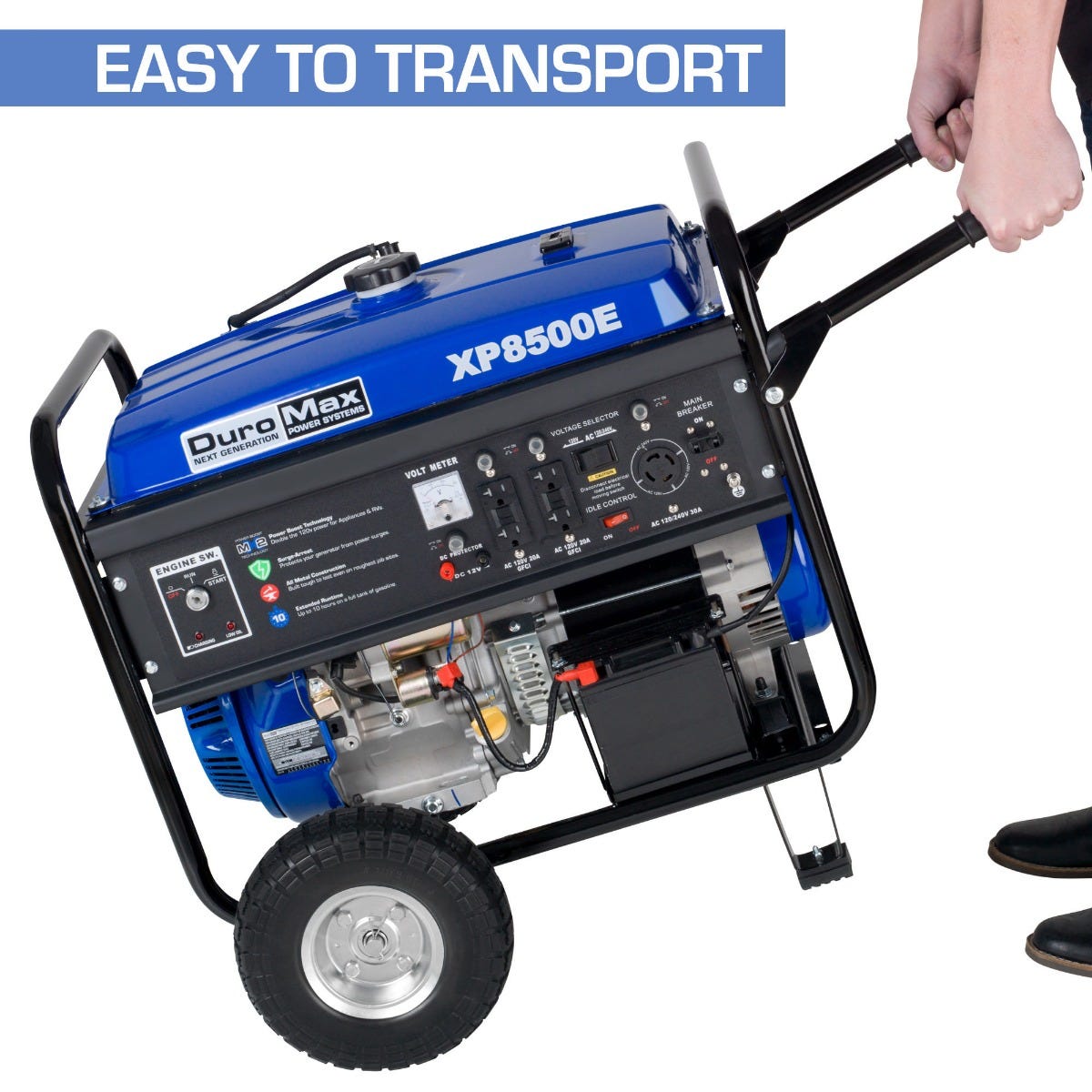DuroMax XP8500E 8,500-Watt 420cc Gas Generator w/ Electric Start and Wheel Kit