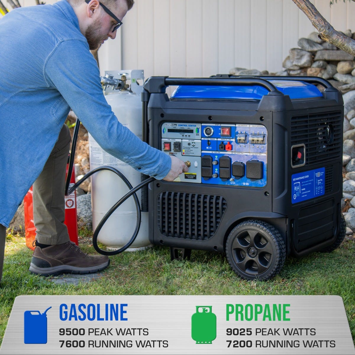 Duromax XP9500iH Portable Dual Fuel Inverter 9,500-Watt Generator w/ CO Alert