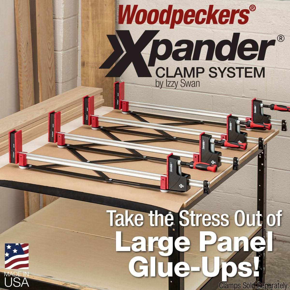 Woodpeckers XPANDER-2430 Xpander Clamp System - Compatible with Parallel Jaw Clamps 24 in. - 40 in.