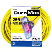 Duromax XPC10025C 25-Foot 10-Gauge Triple Tap Extension Power Cord