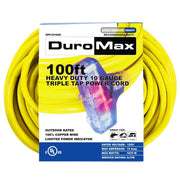 DuroMax XPC10100C 100-Foot 10-Gauge Triple Tap Extension Power Cord