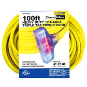 DuroMax XPC12100C 100-Foot 12-Gauge Triple Tap Extension Power Cord