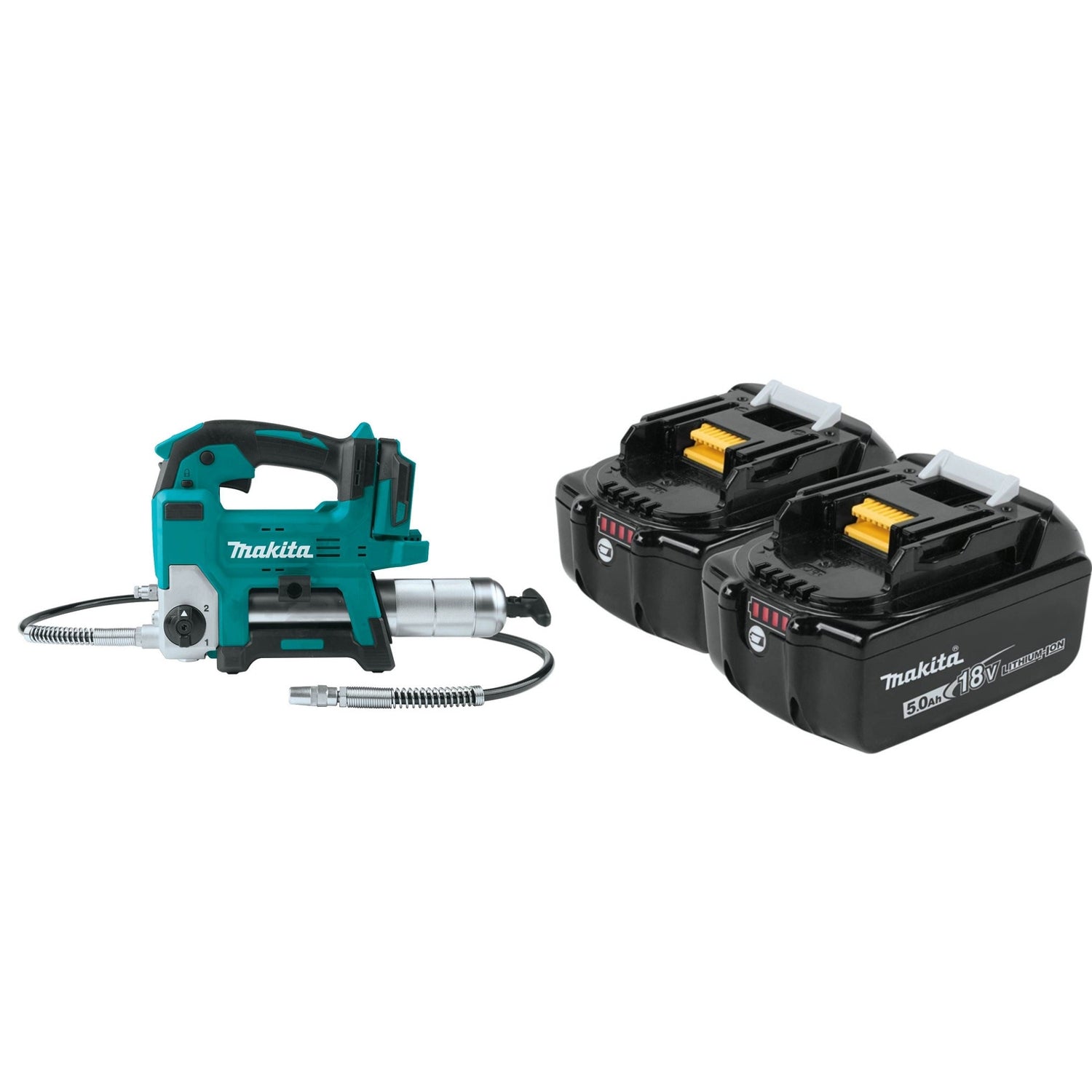 Makita 18V LXT Lithium-Ion Grease Gun with Batteries, 2-Pack