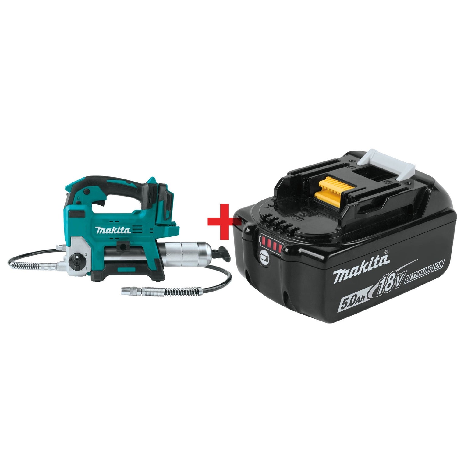 Makita 18V LXT Lithium-Ion Grease Gun with 5.0Ah Battery