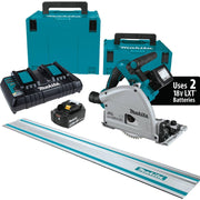 Makita XPS01PTJ Cordless Brushless 36V LXT 6-1/2-Inch Track Saw with 55-Inch Guide Rail 5.0Ah Kit