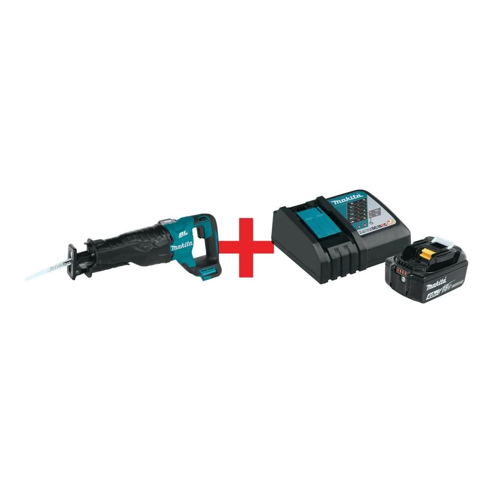 Makita 18V Brushless Recip Saw with 18V 4.0Ah Battery & Charger Starter Pack