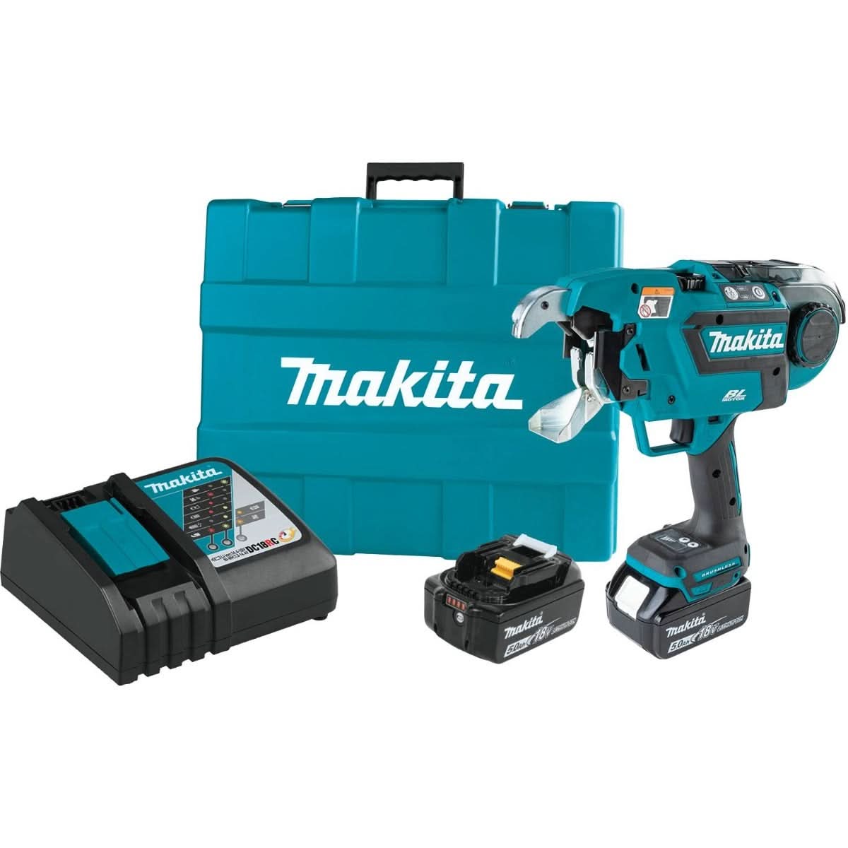 Makita XRT02TK 18V LXT Brushless Cordless Deep Capacity Rebar Tying Tool with Steel Tie Wire 50-Pack, 5.0Ah Kit