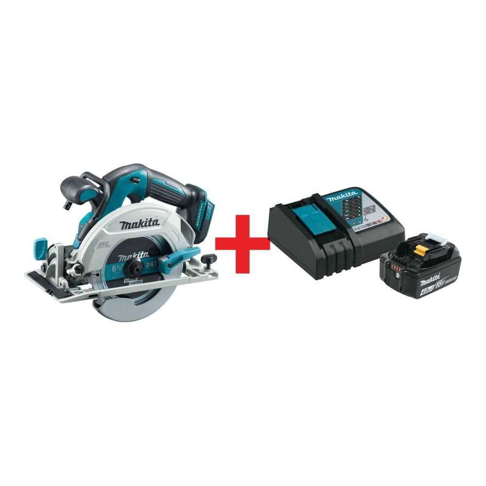 Makita 18V LXT Brushless 6-1/2" Circular Saw with 18V 4.0Ah Battery & Charger Starter Pack