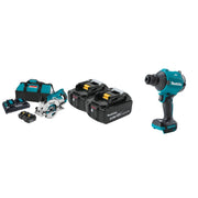 Makita 18V LXT X2 (36V) Rear Handle Circular Saw 5.0Ah Kit with Cordless Blower/Inflator and 4-Pack Batteries