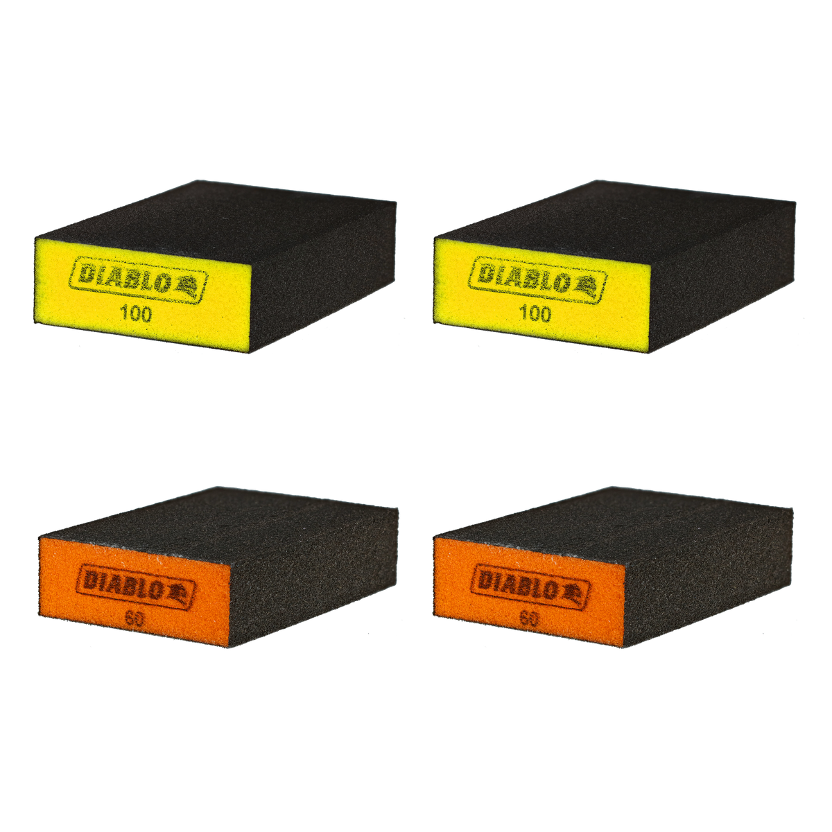 Diablo DFBLBLOMEF04G 5-in. x 3-in. x 1-in. Assorted Large Flat Edge Sanding Sponges, 4-Piece