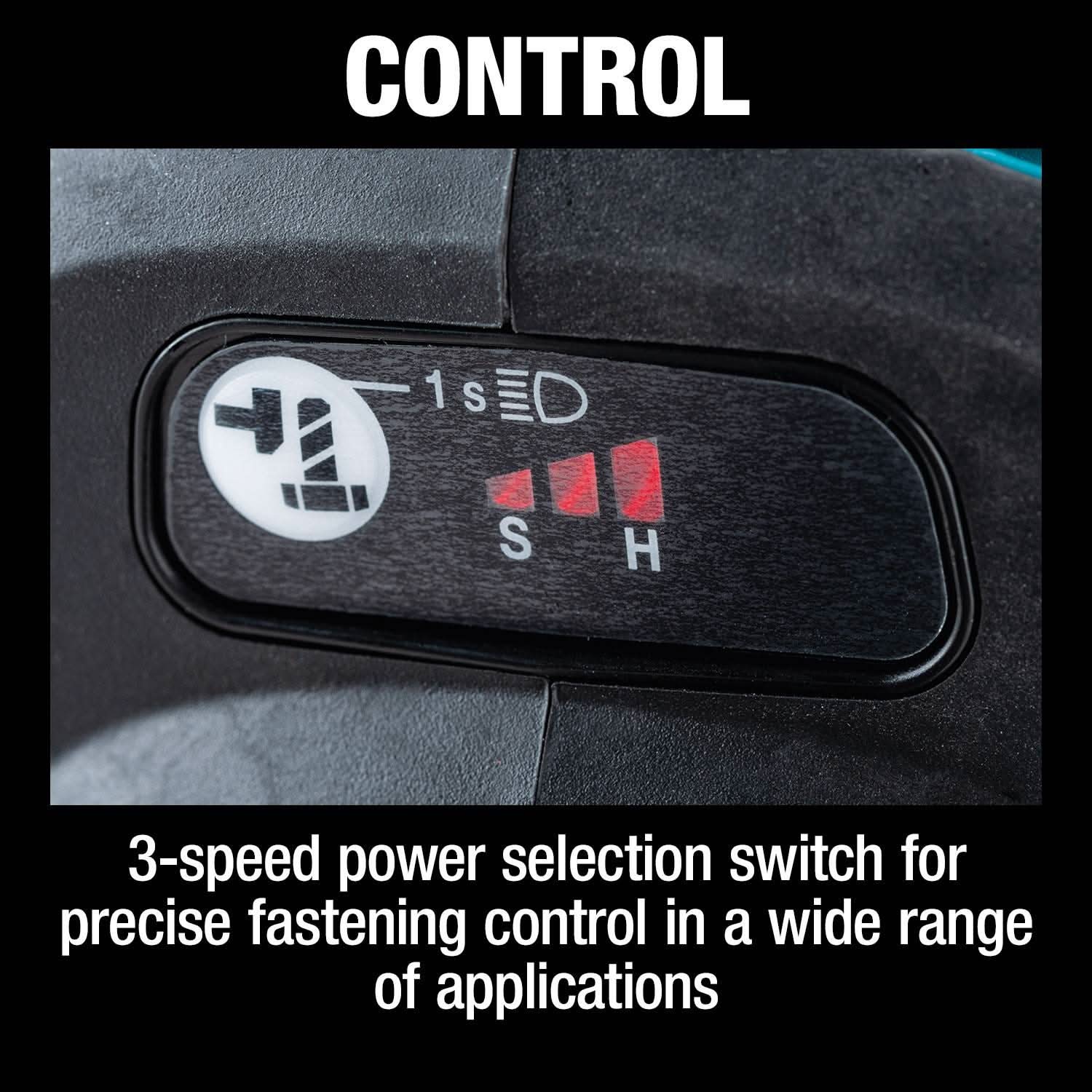 Makita XWT19Z 18V LXT Lithium-Ion Brushless Cordless 3-Speed 1/2" Sq. Drive Impact Wrench w/ Detent Anvil, Tool Only