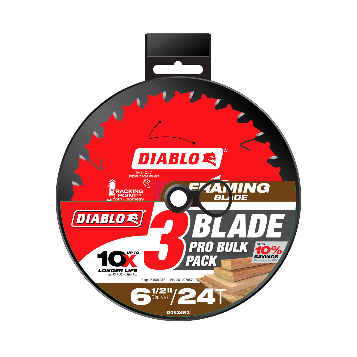 Diablo 6-1/2 in. 24-Tooth Framing Saw Blade (D0624R3) in retail packaging