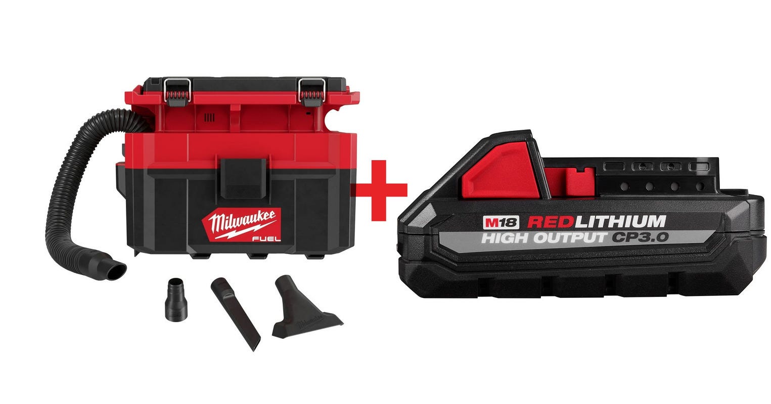 Milwaukee M18 FUEL PACKOUT 2.5 Gallon Wet/Dry HEPA Vacuum with 3.0Ah Battery