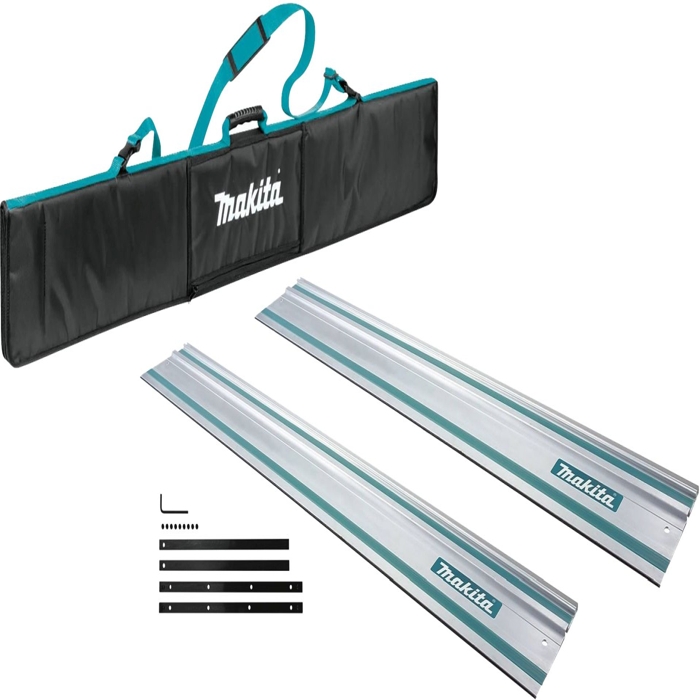 Makita 194368-5 55 In. Guide Rails for Track Saws (x2) with Guide Rail  Connector Kit and Premium Padded Protective Guide Rail Bag