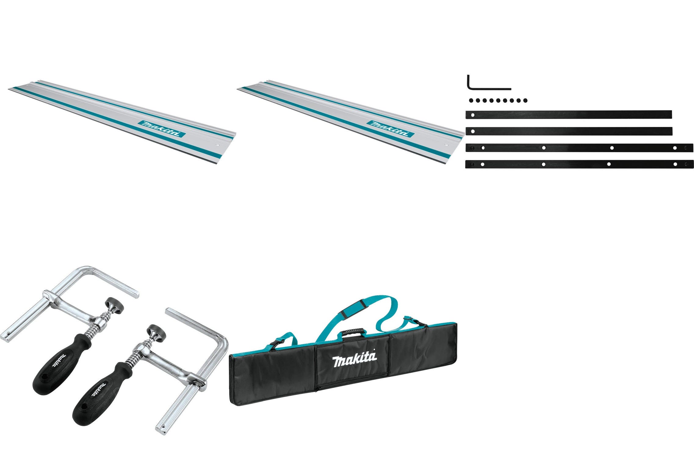 Makita Track Saw Accessories Bundle Guide Rail, Connector Kit, Clamp and  Bag
