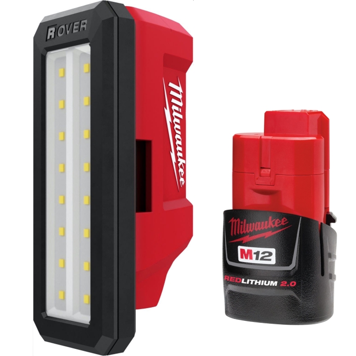 Milwaukee 2367-20 M12 Rover 700-Lumen Flood Light with USB Charging and 2.0Ah Battery | Tool Nut