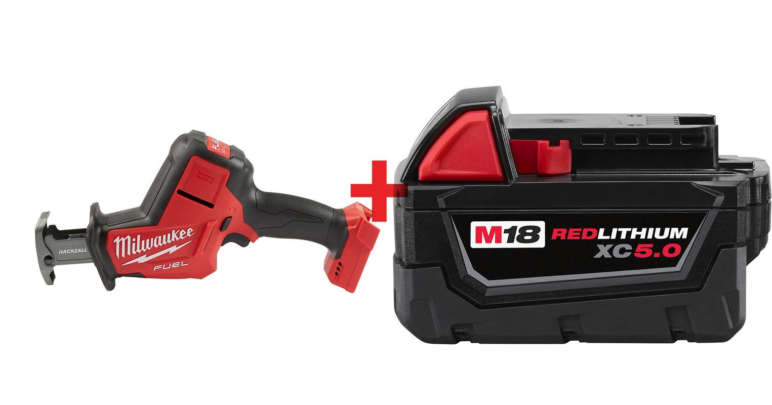 Milwaukee M18 FUEL Hackzall Recip Saw with 5.0Ah Extended Capacity Battery  Pack