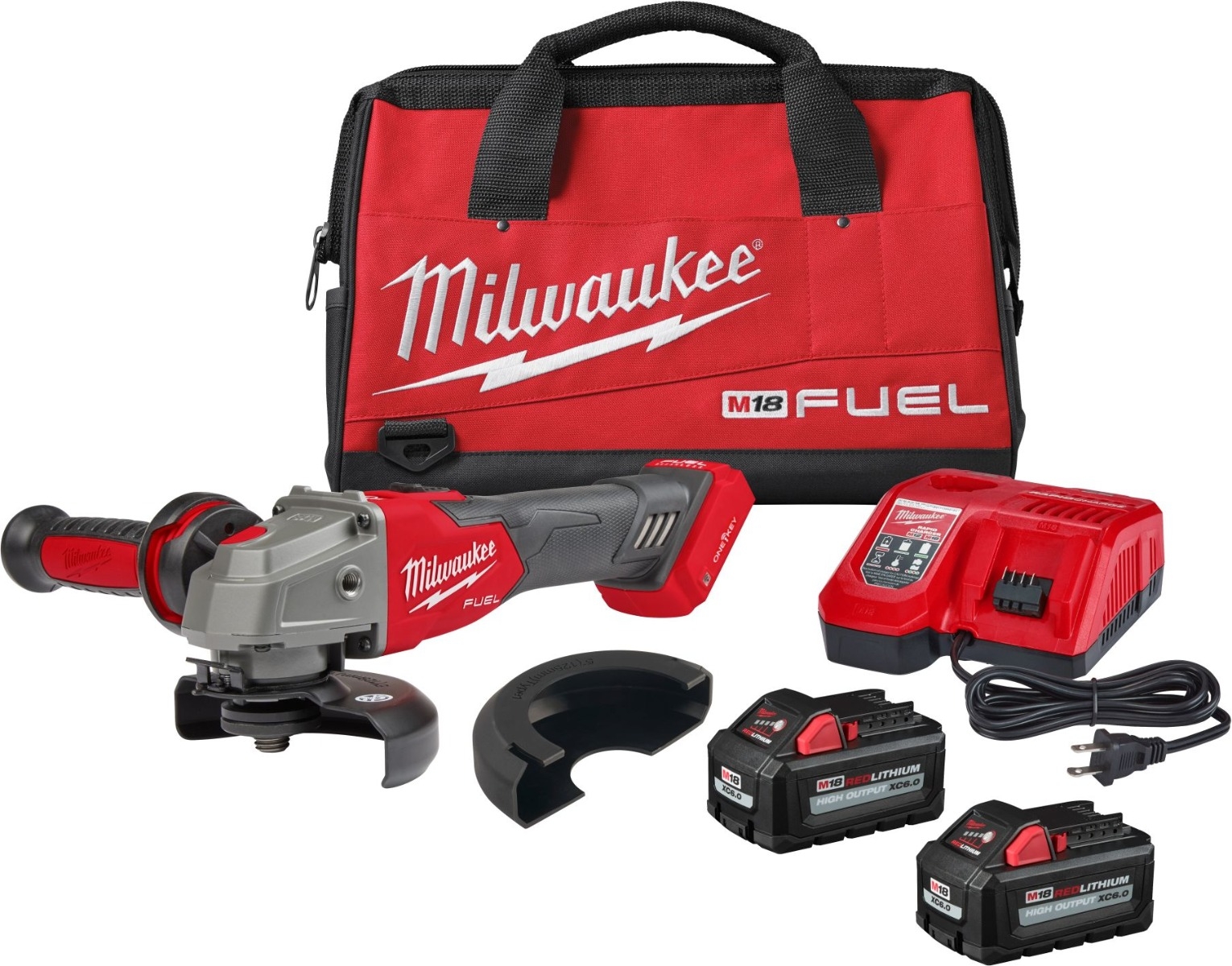 Milwaukee 2883-22 M18 FUEL 4-1/2" / 5" Braking Grinder w/ ONE-KEY Slide Switch, Lock-On Kit 