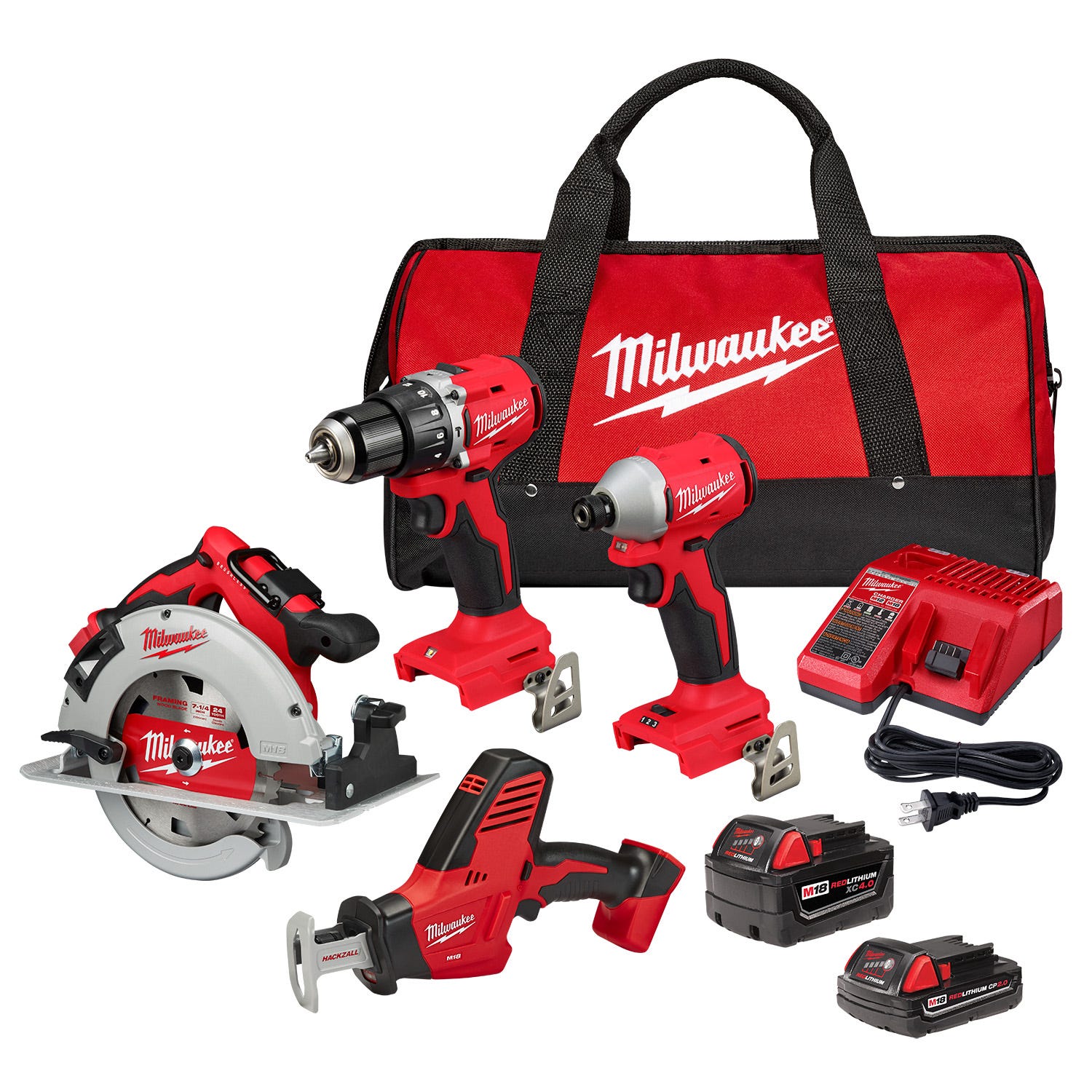 Milwaukee 3693 24CX M18 4 Tool Combo Kit