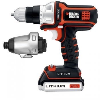 Black Decker BDCDMT120IA MATRIX 20V MAX Lithium DrillDriver Impact Driver Combo Kit