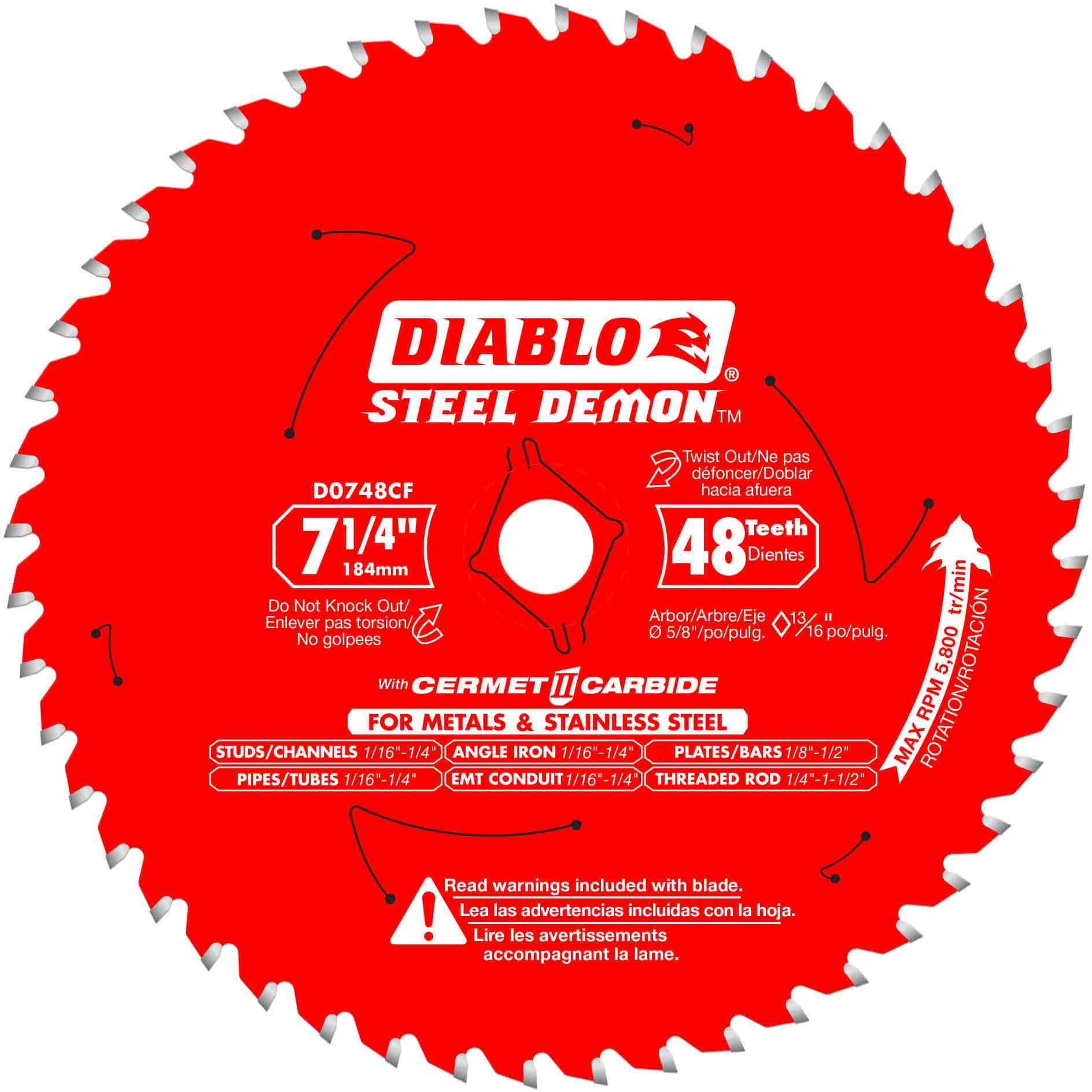 7 14 Inch x 48 Tooth Cermet Metal and Stainless Steel Cutting Saw Blade
