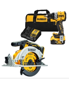 DeWalt 20V MAX XR Brushless Compact 1/2-in. Drill/Driver 5.0Ah Kit w/ 20V MAX 6-1/2-in. Brushless Circular Saw, Tool Only