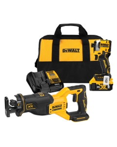 DeWalt ATOMIC 20V MAX 1/4-in. Brushless 3-Speed Impact Driver 5.0Ah Kit w/ 20V MAX XR Brushless Reciprocating Saw, Tool Only