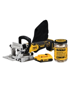 DeWalt 20V MAX Brushless Biscuit Joiner with No. 10 Size Biscuits 125-Pack & 2.0Ah Compact Battery