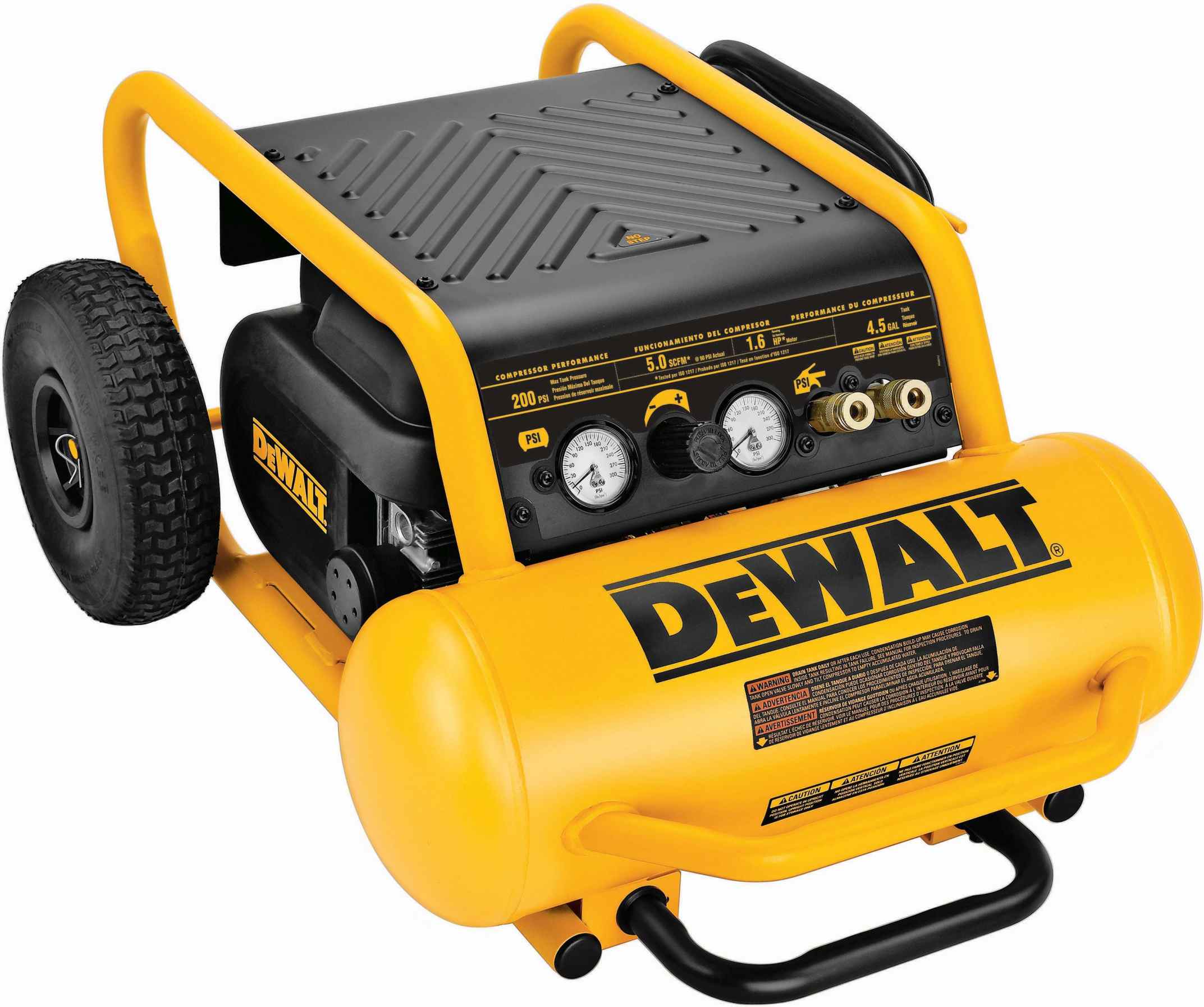 DeWalt D55146 1.6 HP Continuous, 200 PSI, 4.5 Gallon Compressor The