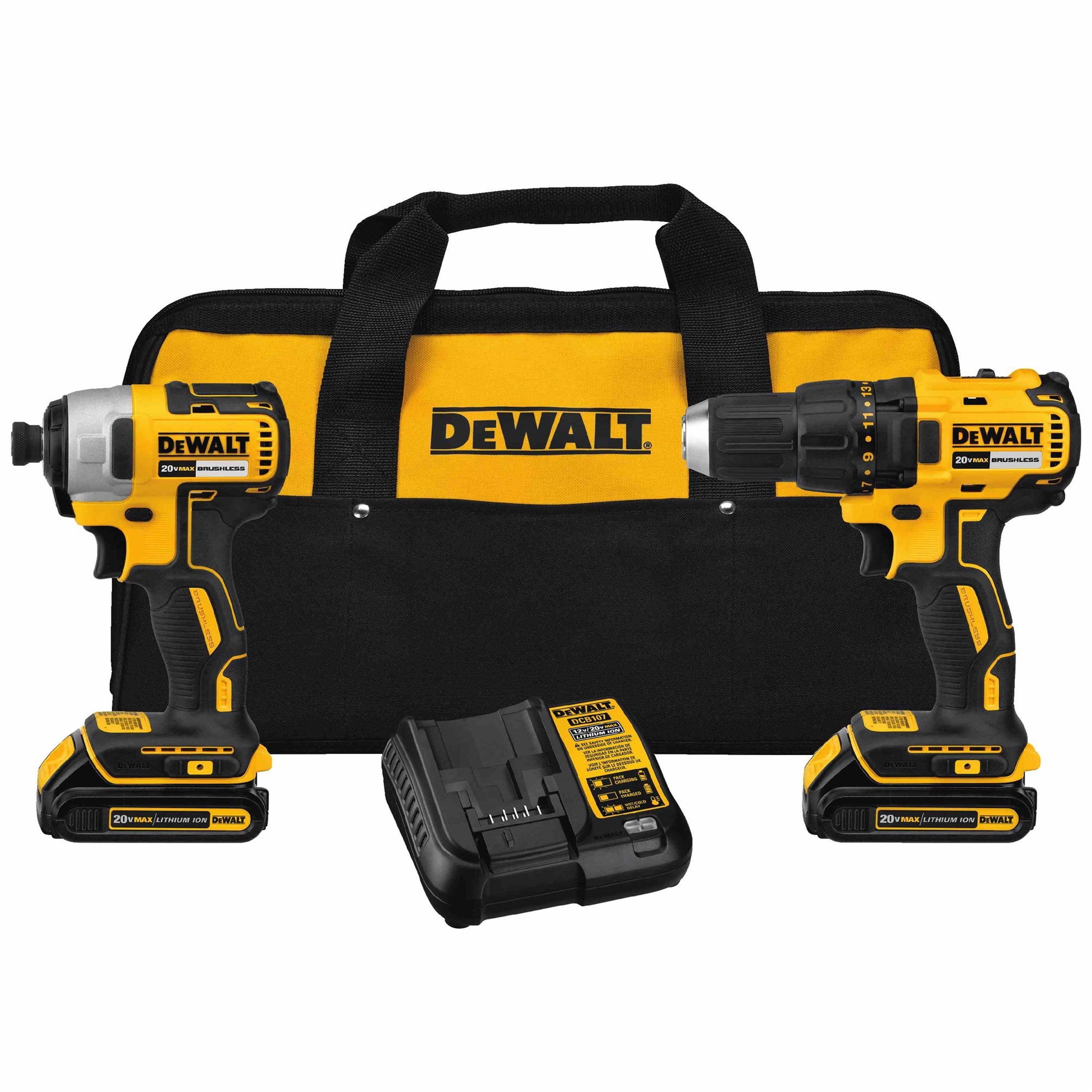 Dewalt DCK277C2 20V MAX Compact Brushless Drill/Driver and Impact Kit