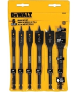 DeWalt DW1587 6 Bit 3/8-Inch to 1-Inch Spade Drill Bit Assortment