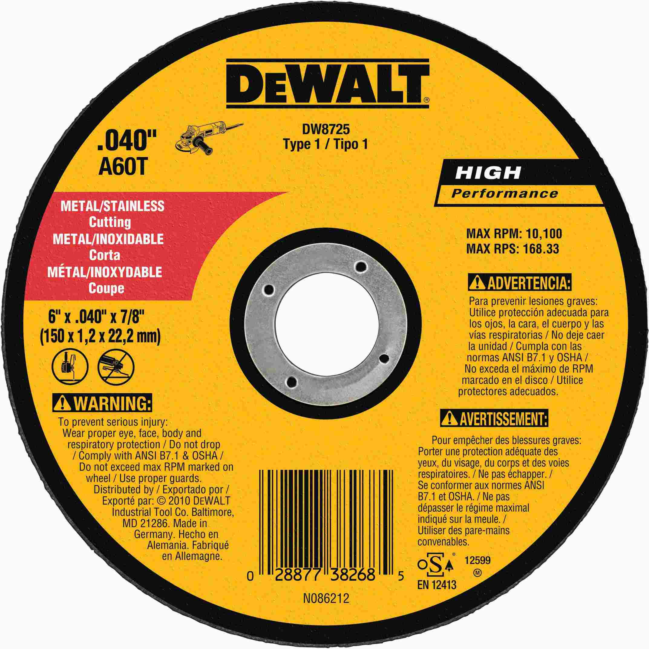 DEWALT DW4554 7-Inch by 1//4-Inch by 7//8-Inch Masonry Grinding