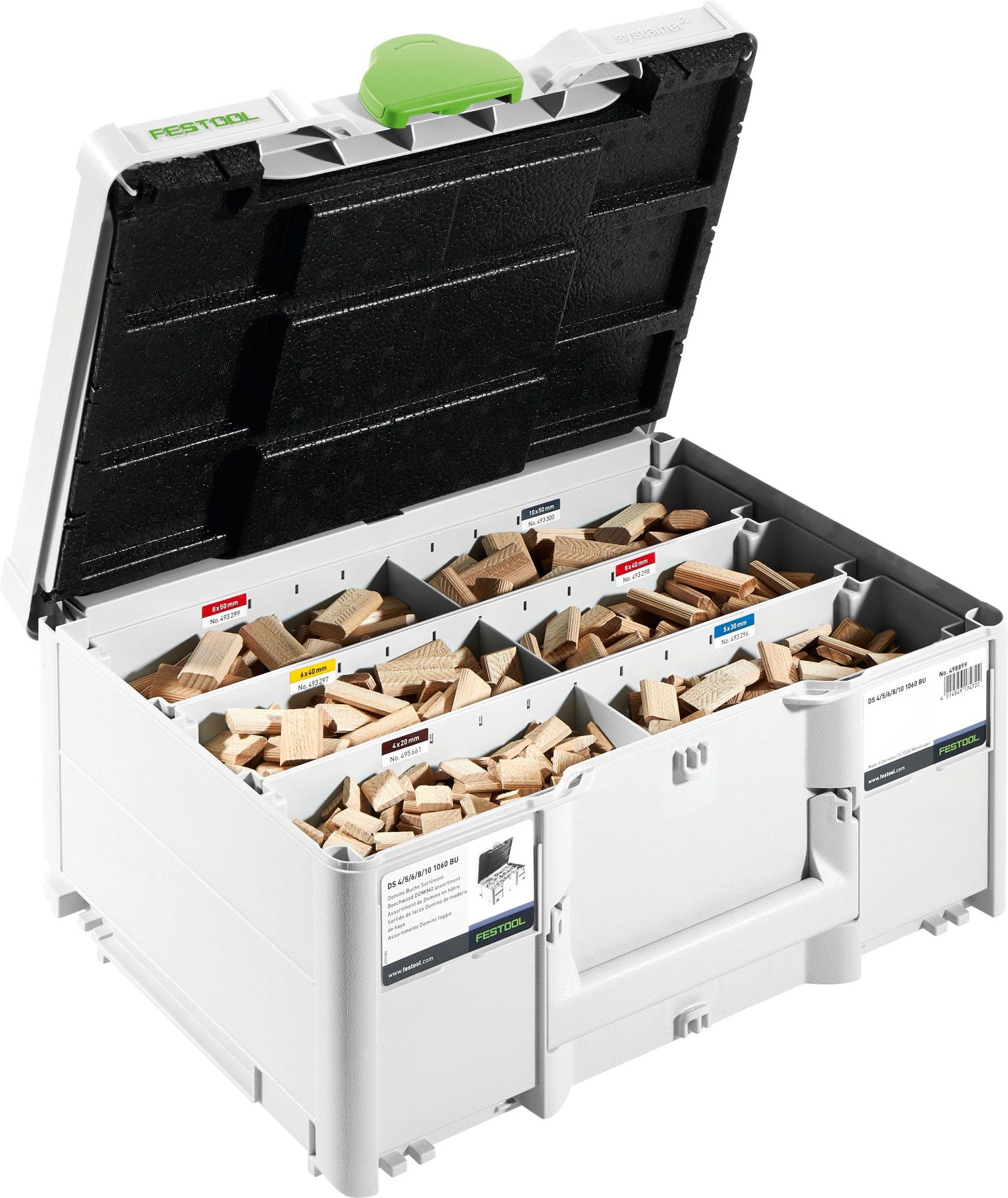 Festool 576794 Domino DF 500 1,060-Piece Tenon Assortment Systainer3 with  Cutters