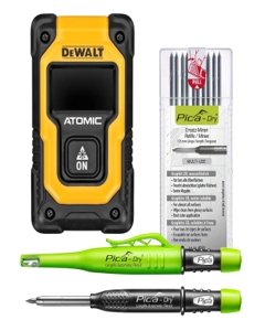DeWalt ATOMIC Compact Series 55 ft. Pocket Laser Distance Measurer with Pica Dry Pencil and Black Lead Refill