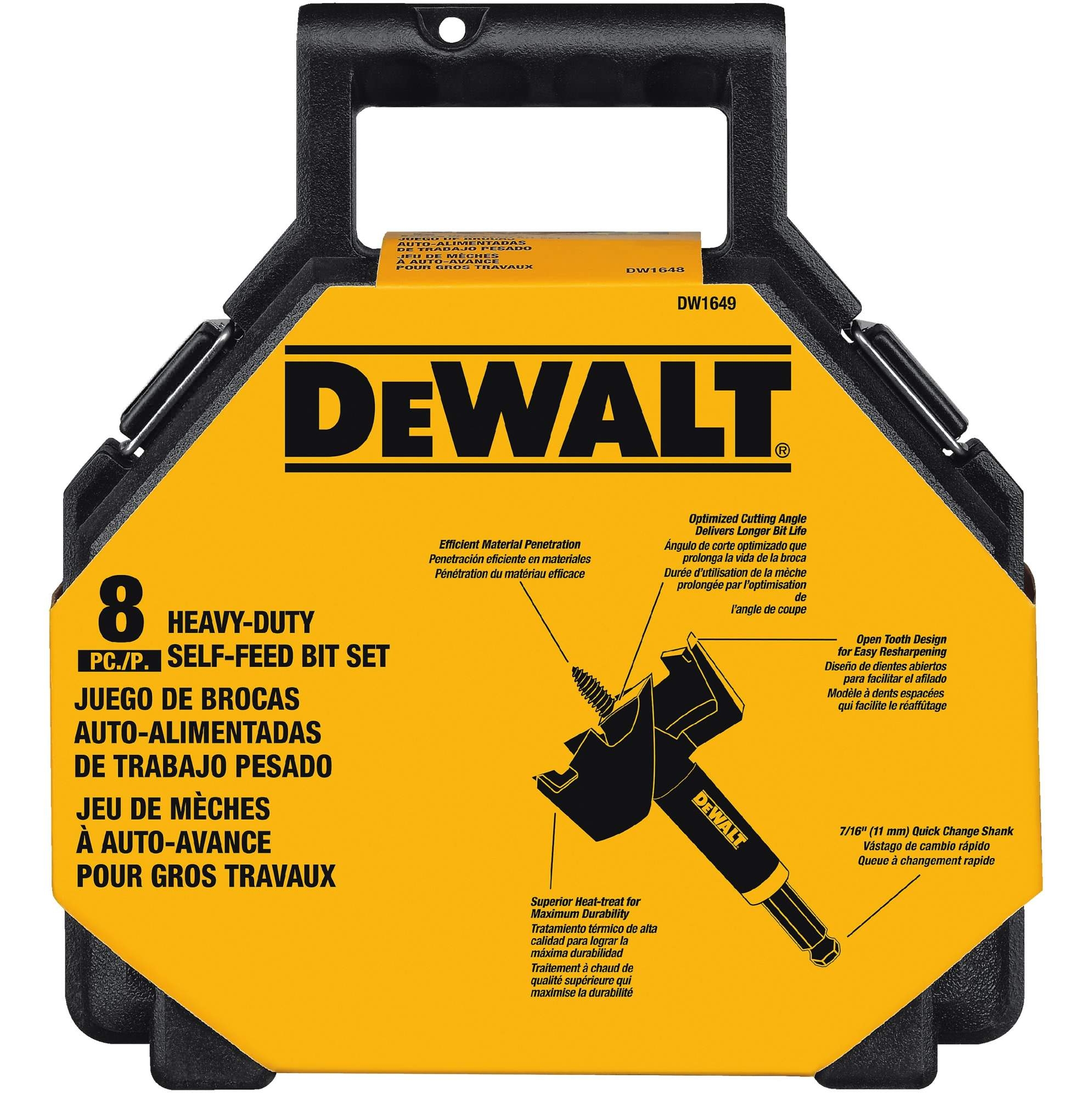 DeWalt DW1649 DW 8Piece SelfFeed Bit Kit