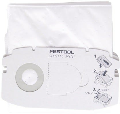 Festool 498410 Cloth Replacement Filter Bags For CT Mini Dust Extractor 5 pack