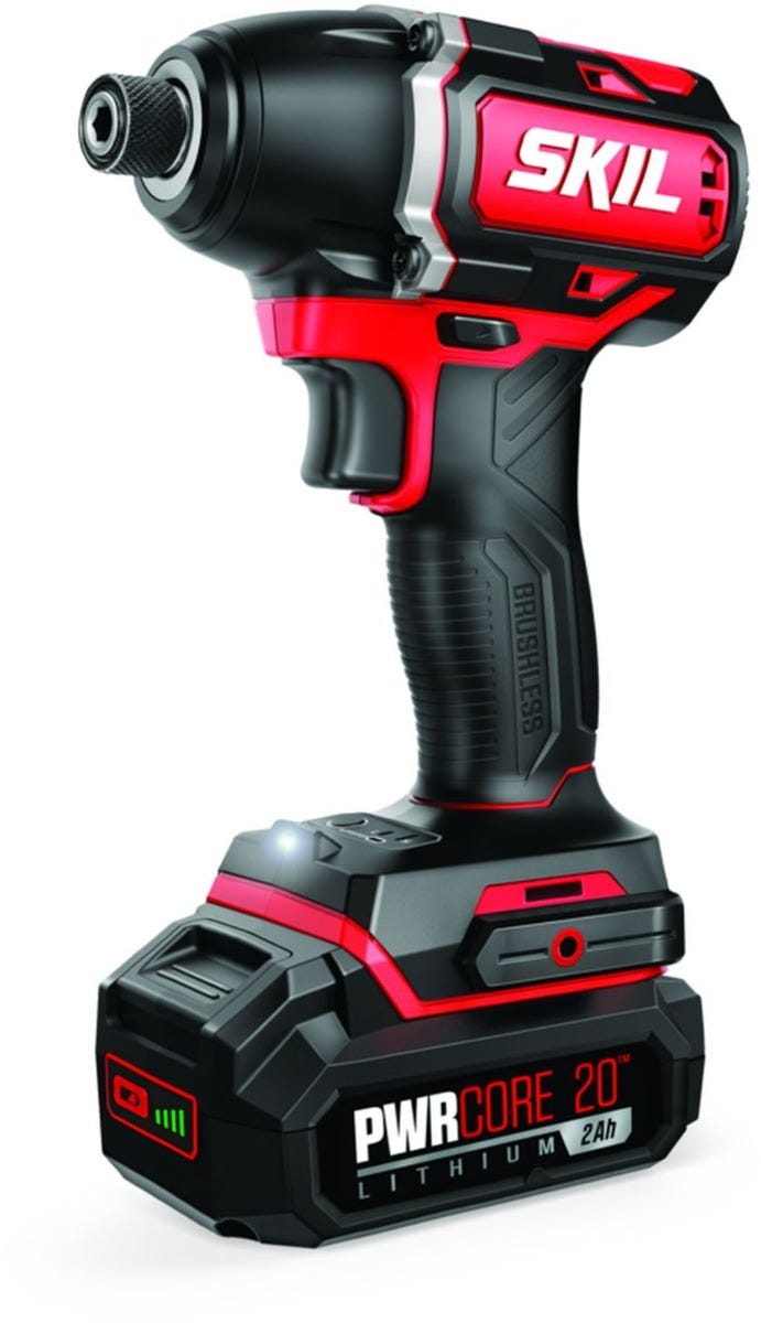 SKIL ID573902 PWR CORE 20 Brushless 20V 1 4 In. Hex Impact Driver Kit with Auto PWR JUMP Charger