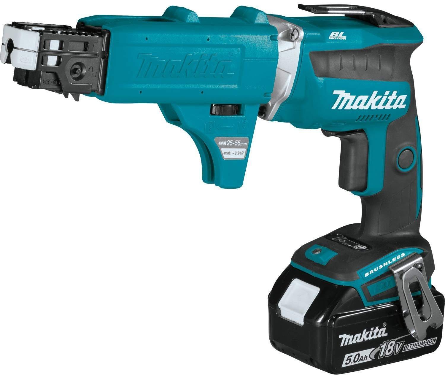 Makita XT255TX2 18V LXT 2-Tool Combo 5.0Ah Kit with Collated Auto Feed  Screwdriver Magazine